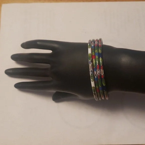 Cloisonné Bangle Bracelets - Picture 2 of 8